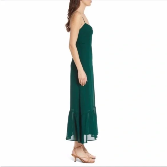 NEW Reformation Emersyn Dress Emerald 2 - Picture 4 of 17